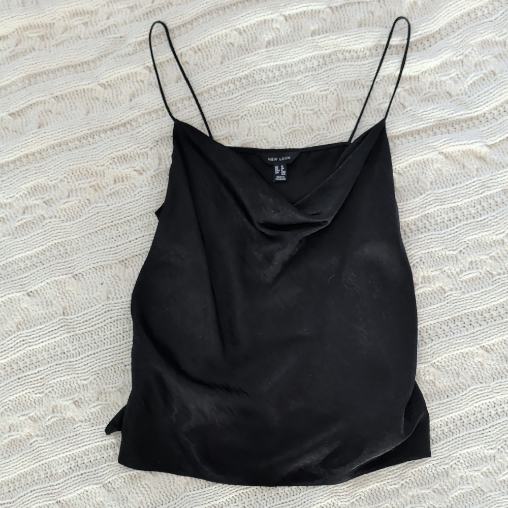 New Look Silky Camisole Strappy Top Cowl Neck